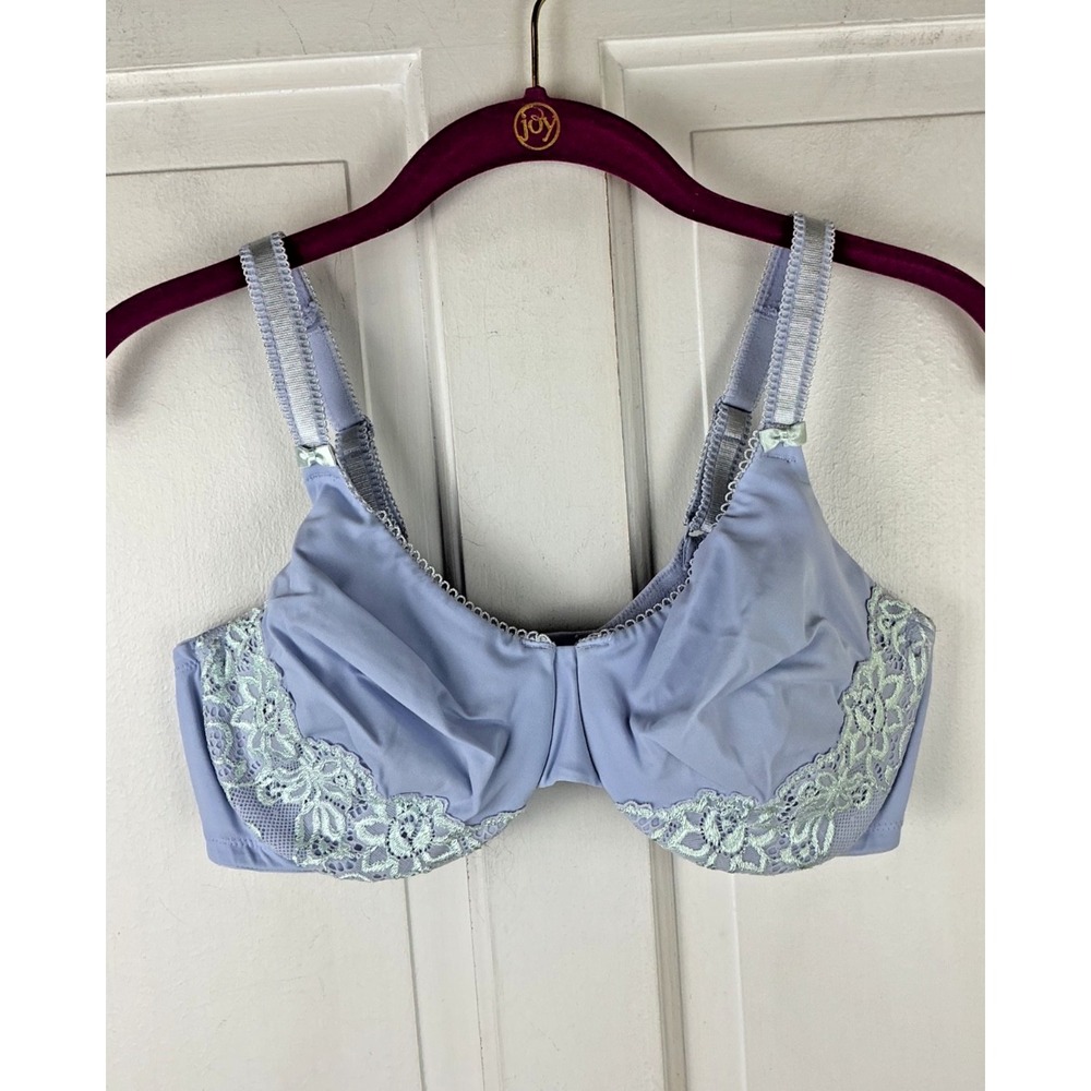 Olga Bra 36D Luxury Lift Underwire Unlined Adjustable Strap 35063 Lace Trim
